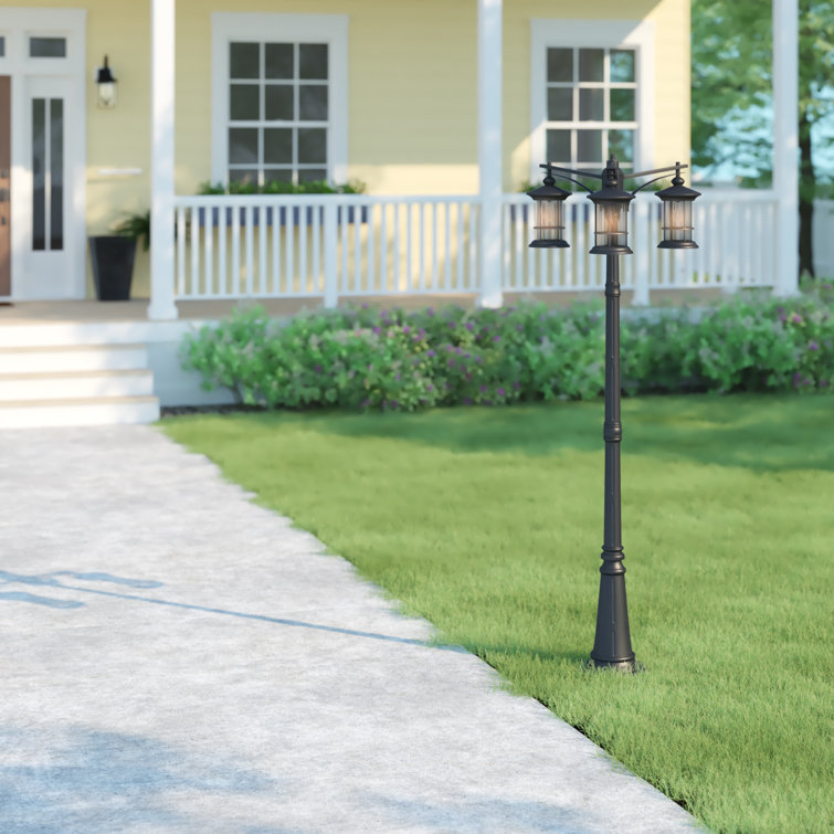 Sol 72 Outdoor™ Trinidad Black 3 Light 82'' H Hardwired Lamp Post